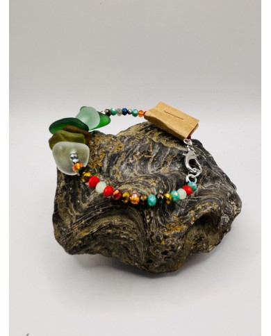 PULSERA ARTESANA DE CRISTAL MARINO