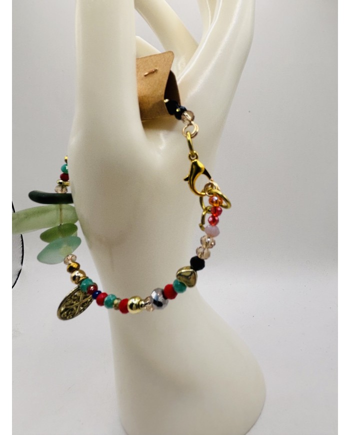 PULSERA ARTESANA DE CRISTAL MARINO