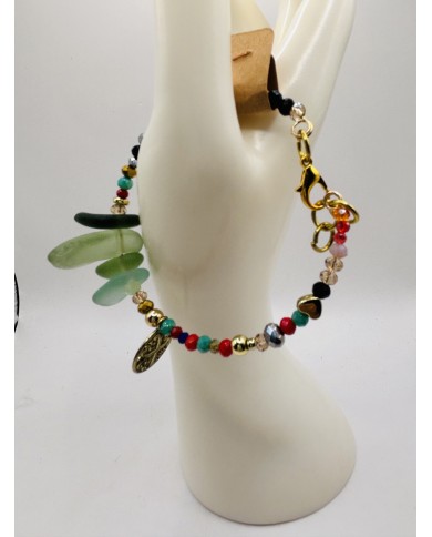 PULSERA ARTESANA DE CRISTAL MARINO