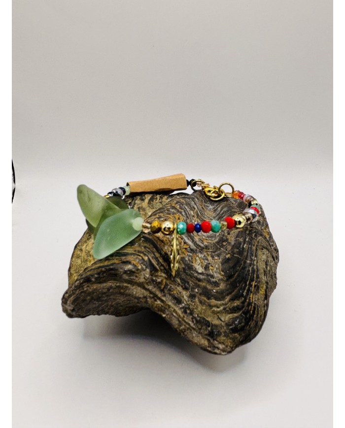 PULSERA ARTESANA DE CRISTAL MARINO