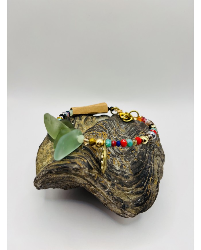 PULSERA ARTESANA DE CRISTAL MARINO