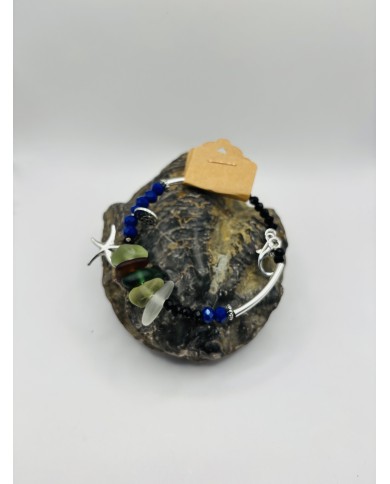 PULSERA ARTESANA DE CRISTAL MARINO
