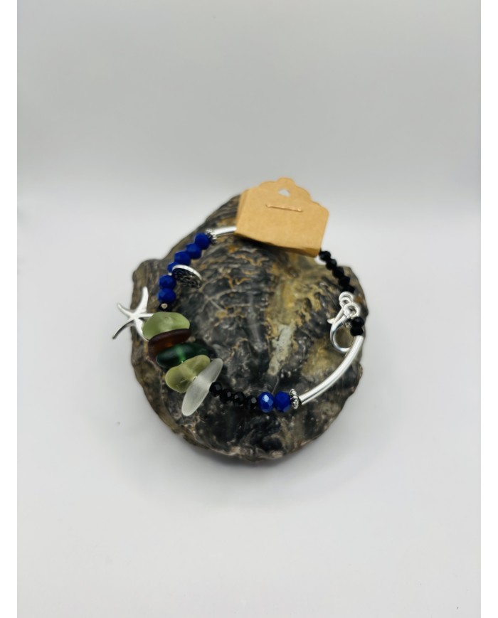 PULSERA ARTESANA DE CRISTAL MARINO