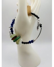 PULSERA ARTESANA DE CRISTAL MARINO