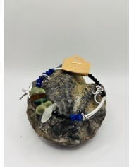 PULSERA ARTESANA DE CRISTAL MARINO