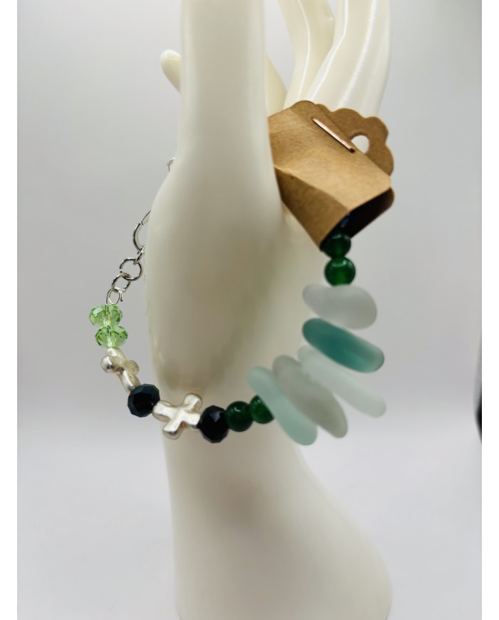 PULSERA DE CRISTAL MARINO