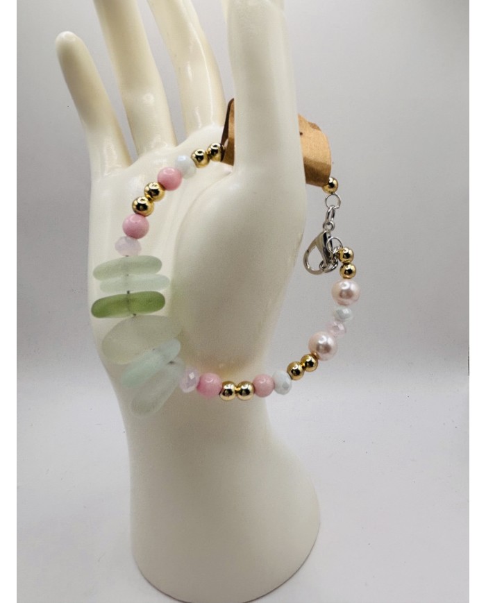 PULSERA DE CRISTAL MARINO  ARTESANO