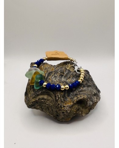 PULSERA ARTESANA DE CRISTAL MARINO