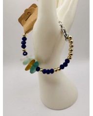 PULSERA ARTESANA DE CRISTAL MARINO