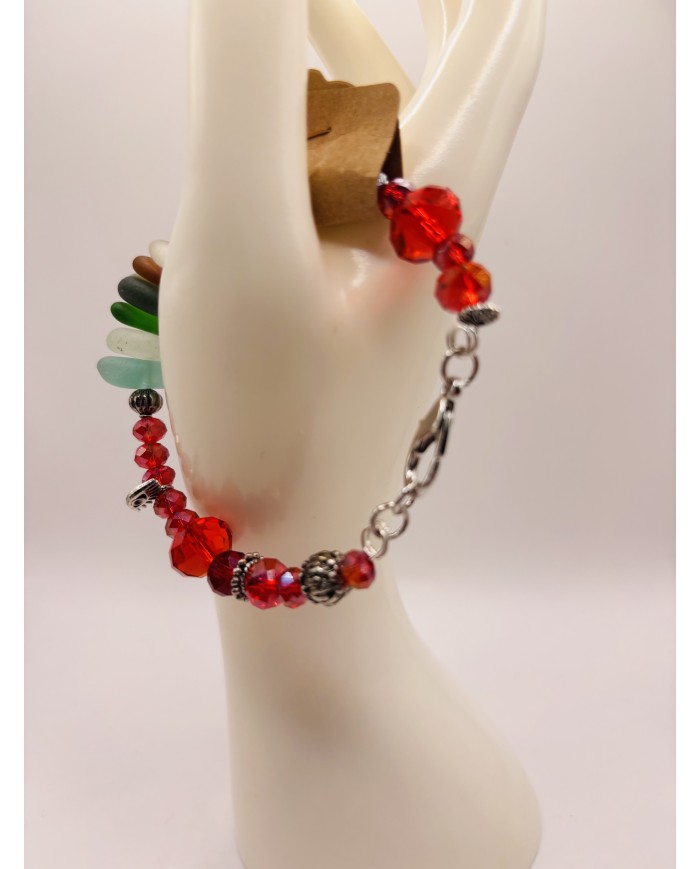 PULSERA ARTESANA DE CRISTAL MARINO