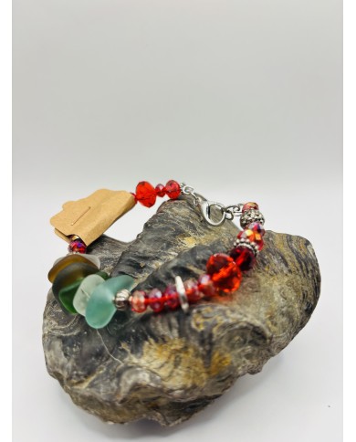 PULSERA ARTESANA DE CRISTAL MARINO
