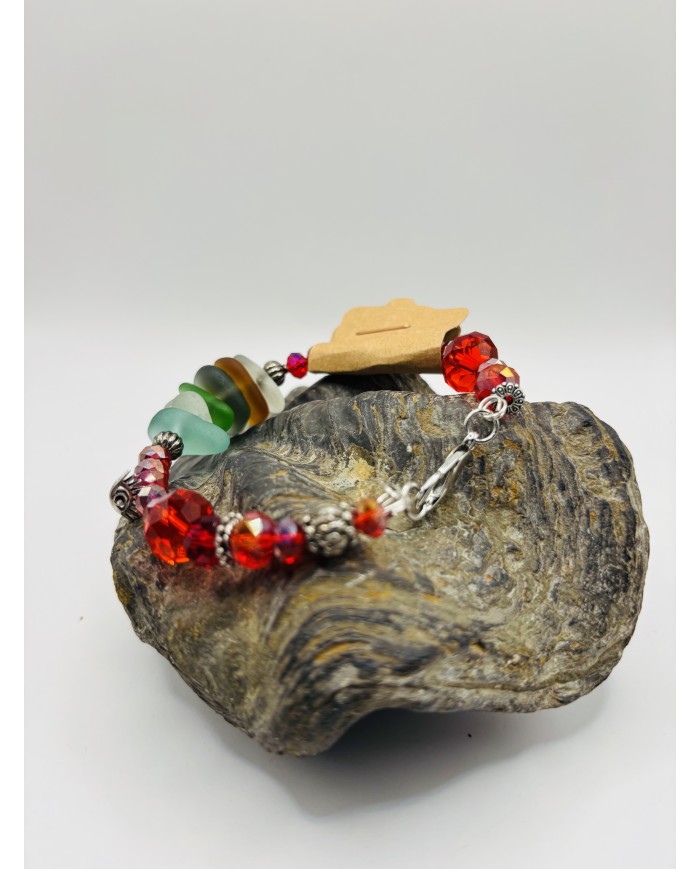 PULSERA ARTESANA DE CRISTAL MARINO