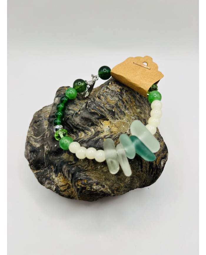 PULSERA ARTESANA DE CRISTAL MARINO