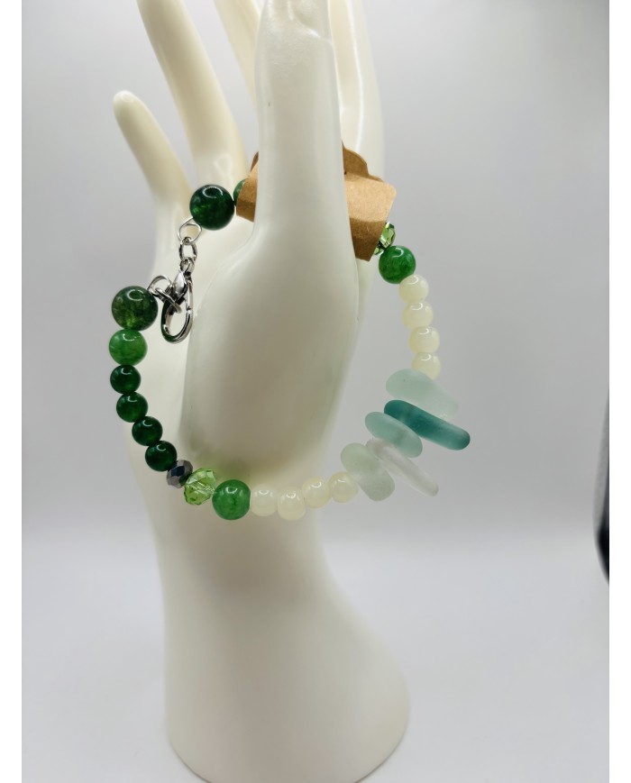 PULSERA ARTESANA DE CRISTAL MARINO