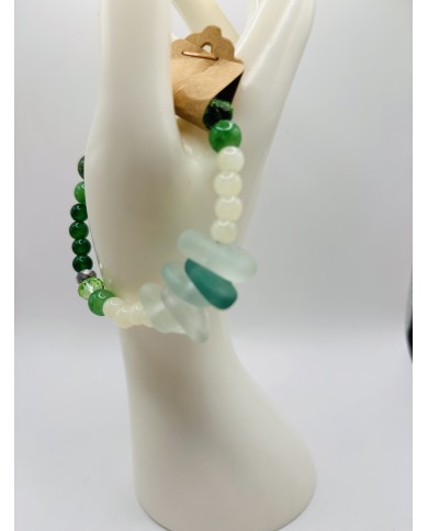 PULSERA ARTESANA DE CRISTAL MARINO