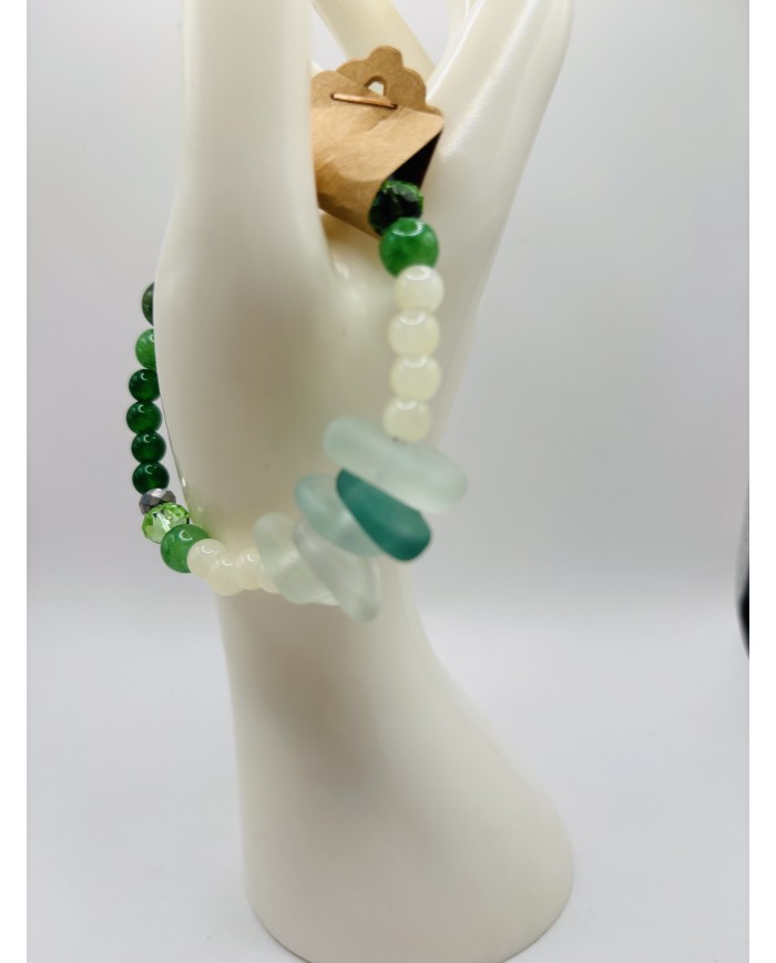 PULSERA ARTESANA DE CRISTAL MARINO