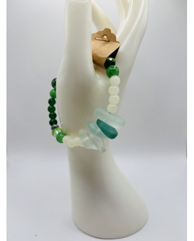 PULSERA ARTESANA DE CRISTAL MARINO
