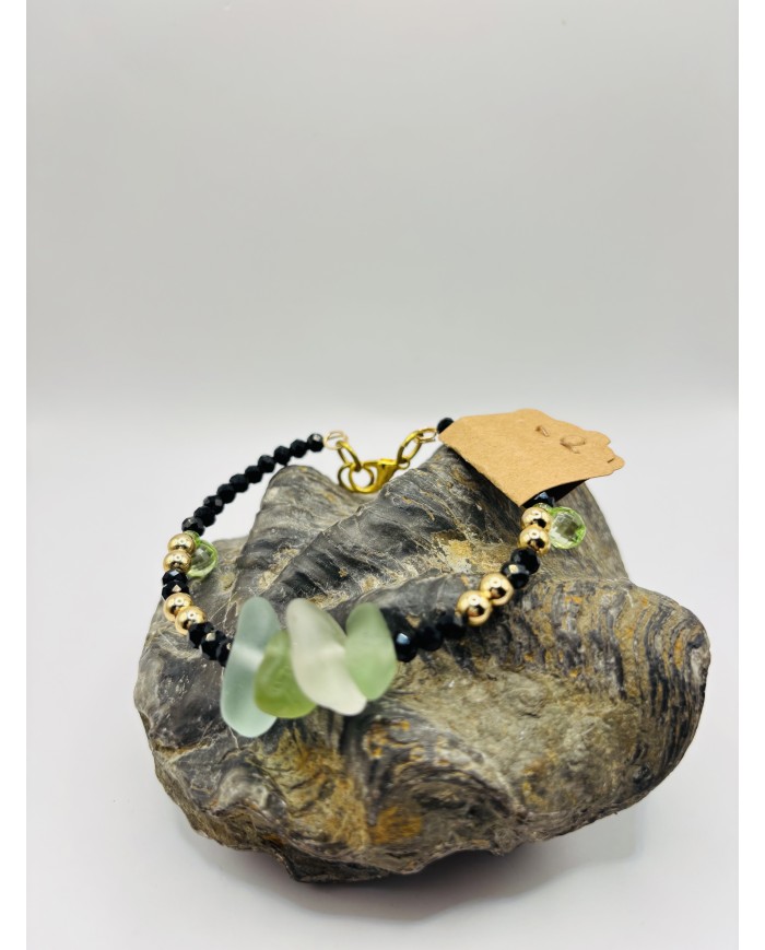 PULSERA ARTESANA DE CRISTAL MARINO