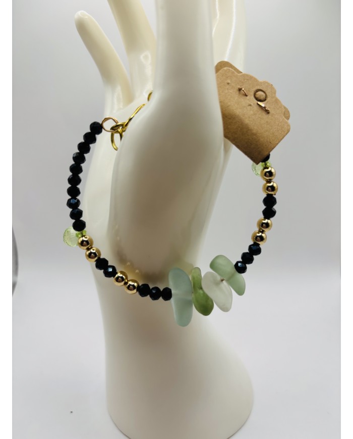 PULSERA ARTESANA DE CRISTAL MARINO