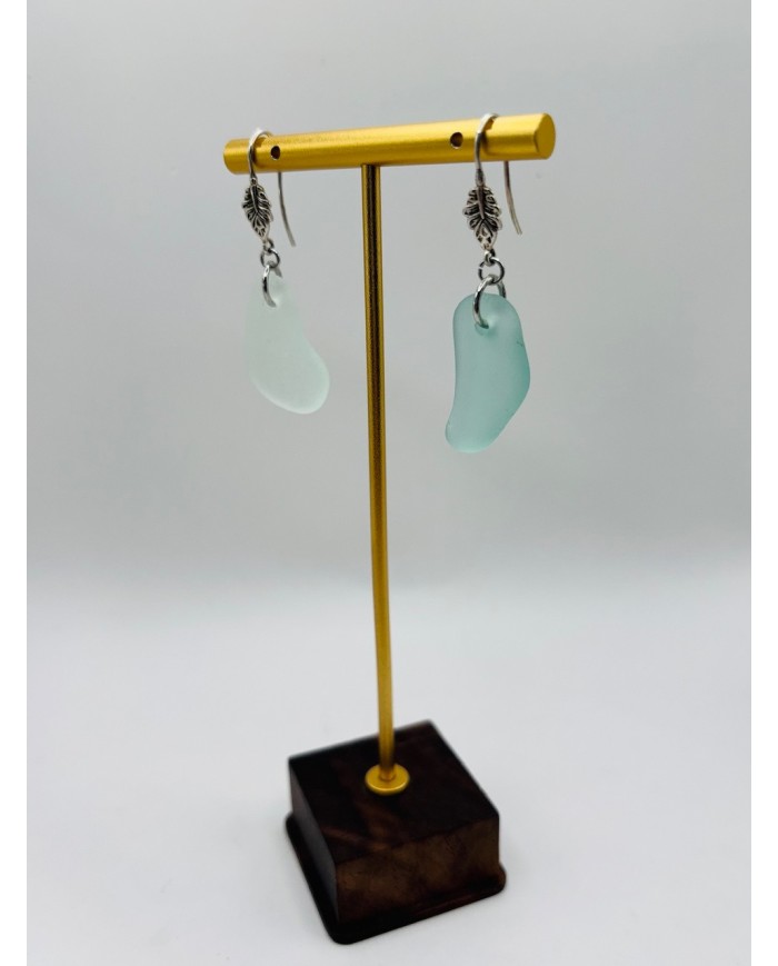 PENDIENTES DE CRISTAL MARINO EDICIÓN PLATA