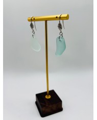 PENDIENTES DE CRISTAL MARINO EDICIÓN PLATA