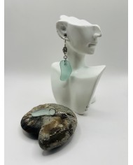 PENDIENTES DE CRISTAL MARINO EDICIÓN PLATA