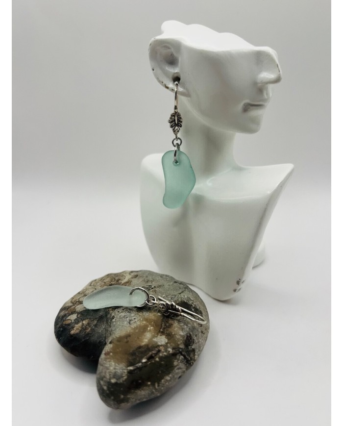 PENDIENTES DE CRISTAL MARINO EDICIÓN PLATA