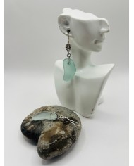 PENDIENTES DE CRISTAL MARINO EDICIÓN PLATA