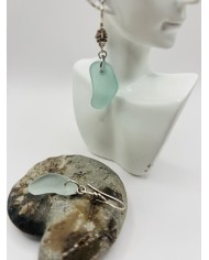 PENDIENTES DE CRISTAL MARINO EDICIÓN PLATA