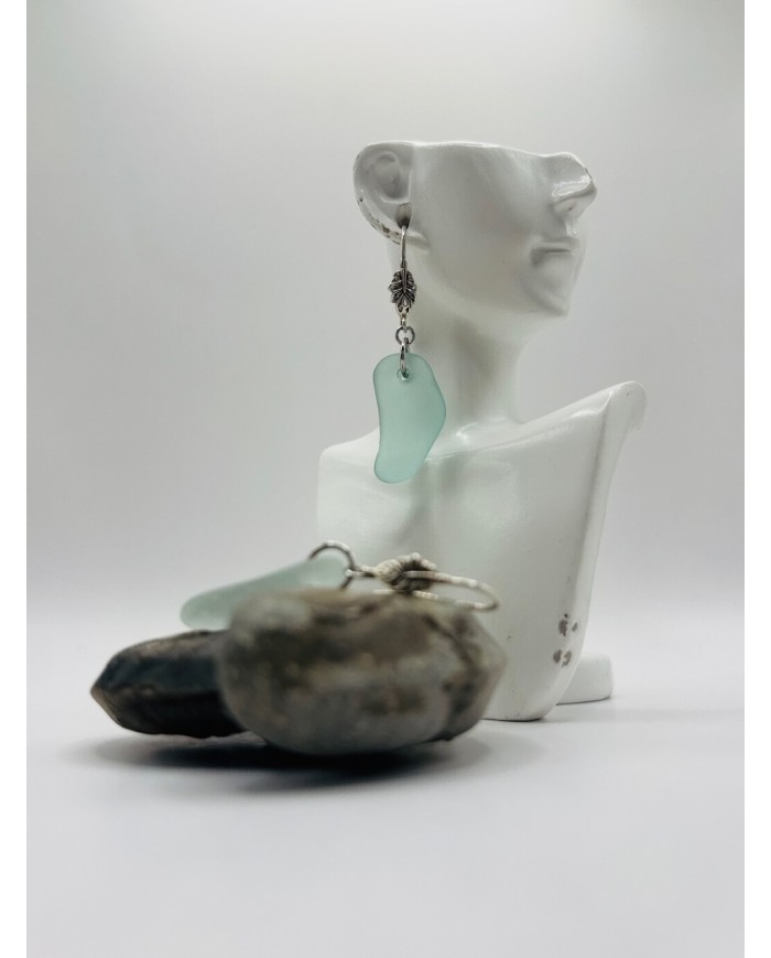 PENDIENTES DE CRISTAL MARINO EDICIÓN PLATA