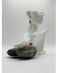 PENDIENTES DE CRISTAL MARINO EDICIÓN PLATA