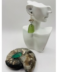 PENDIENTES ARTESANOS DE CRISTAL MARINO EDICIÓN PLATA