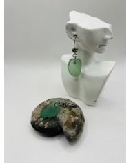 PENDIENTES ARTESANOS DE CRISTAL MARINO EDICIÓN PLATA