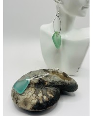PENDIENTES ARTESANOS DE CRISTAL MARINO EDICIÓN PLATA
