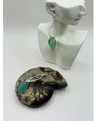 PENDIENTES ARTESANOS DE CRISTAL MARINO EDICIÓN PLATA