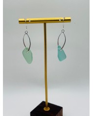 PENDIENTES ARTESANOS DE CRISTAL MARINO