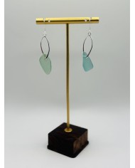 PENDIENTES ARTESANOS DE CRISTAL MARINO EDICIÓN PLATA