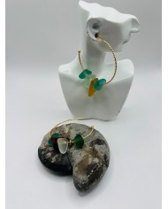 PENDIENTES ARTESANOS DE CRISTAL MARINO