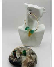 PENDIENTES ARTESANOS DE CRISTAL MARINO