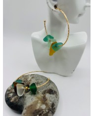 PENDIENTES ARTESANOS DE CRISTAL MARINO