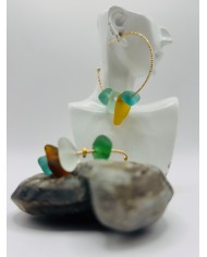 PENDIENTES ARTESANOS DE CRISTAL MARINO