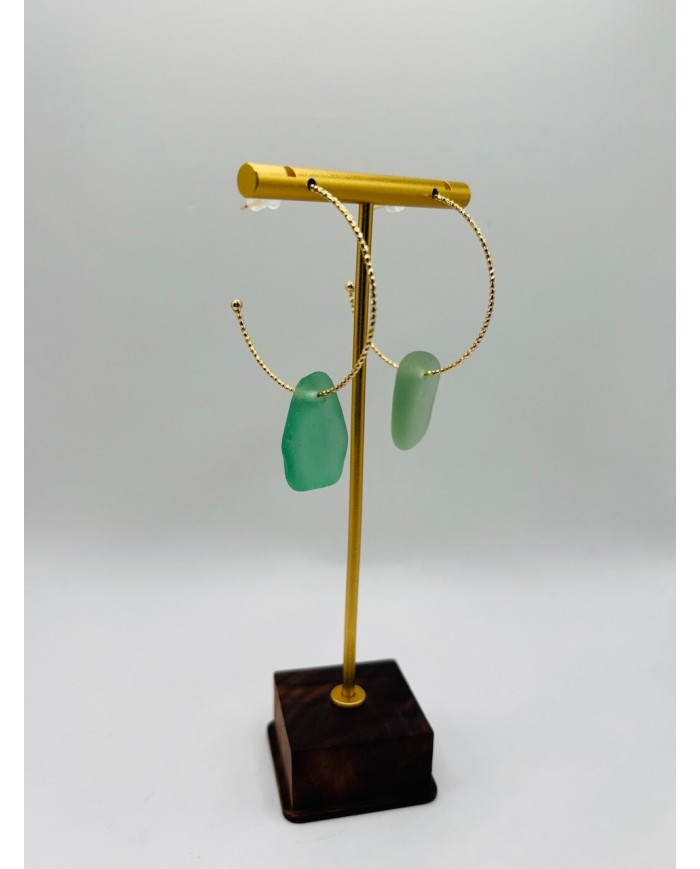 PENDIENTES ARTESANOS DE CRISTAL MARINO