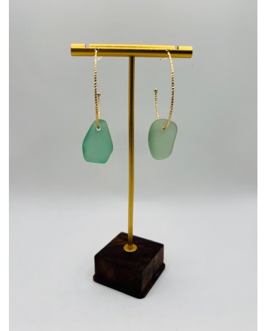 PENDIENTES ARTESANOS DE CRISTAL MARINO