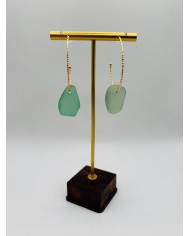 PENDIENTES ARTESANOS DE CRISTAL MARINO