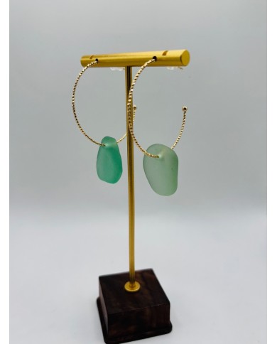 PENDIENTES ARTESANOS DE CRISTAL MARINO