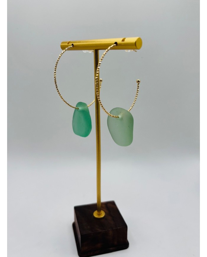 PENDIENTES ARTESANOS DE CRISTAL MARINO