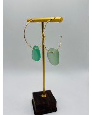 PENDIENTES ARTESANOS DE CRISTAL MARINO