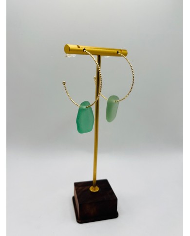 PENDIENTES ARTESANOS DE CRISTAL MARINO