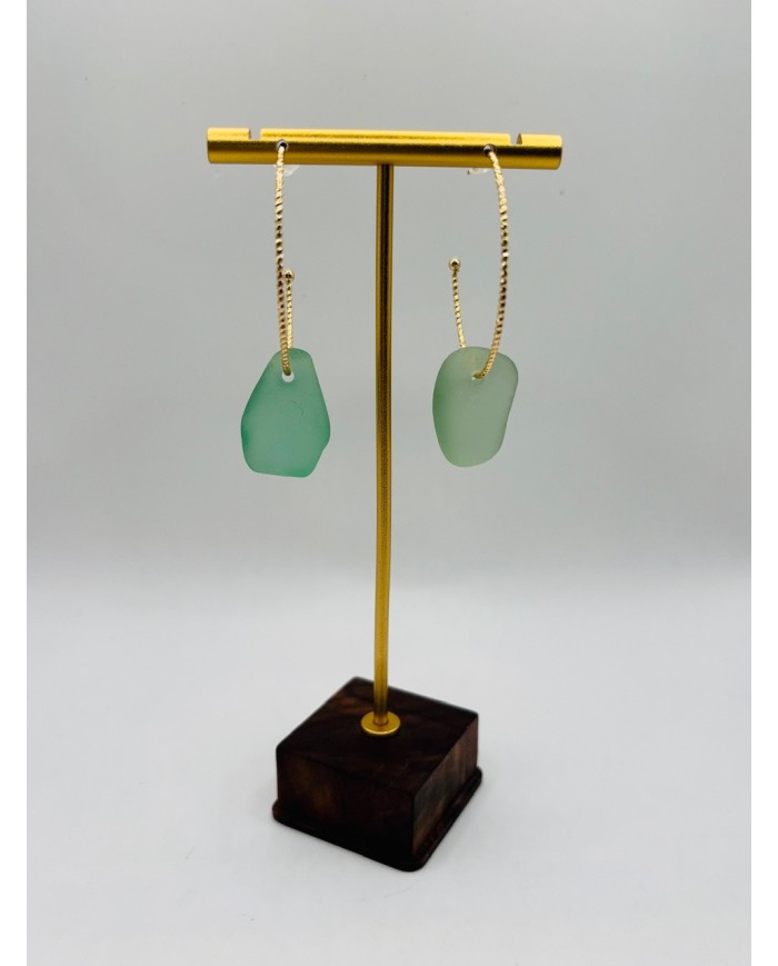 PENDIENTES ARTESANOS DE CRISTAL MARINO