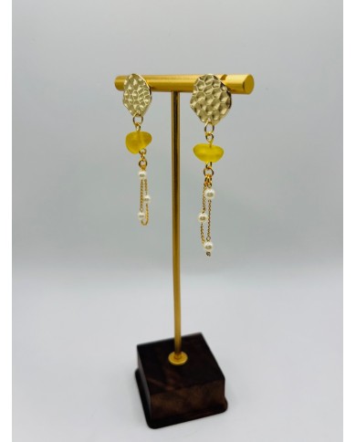 PENDIENTES ARTESANOS DE CRISTAL MARINO
